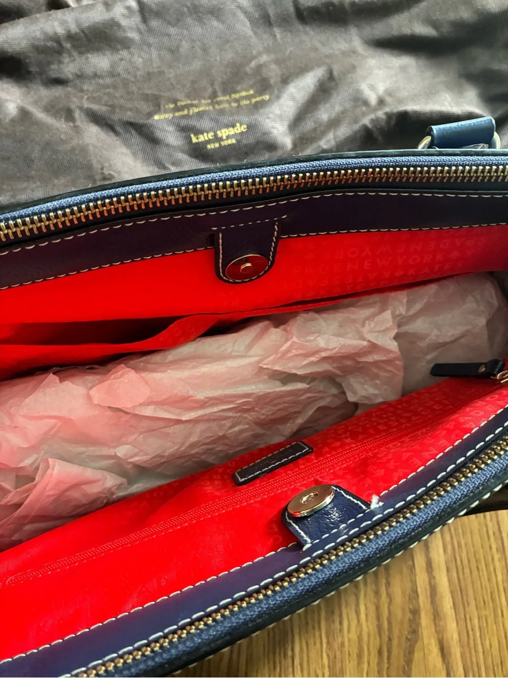 Kate Spade Navy Leather Top-Handle Structured Bag